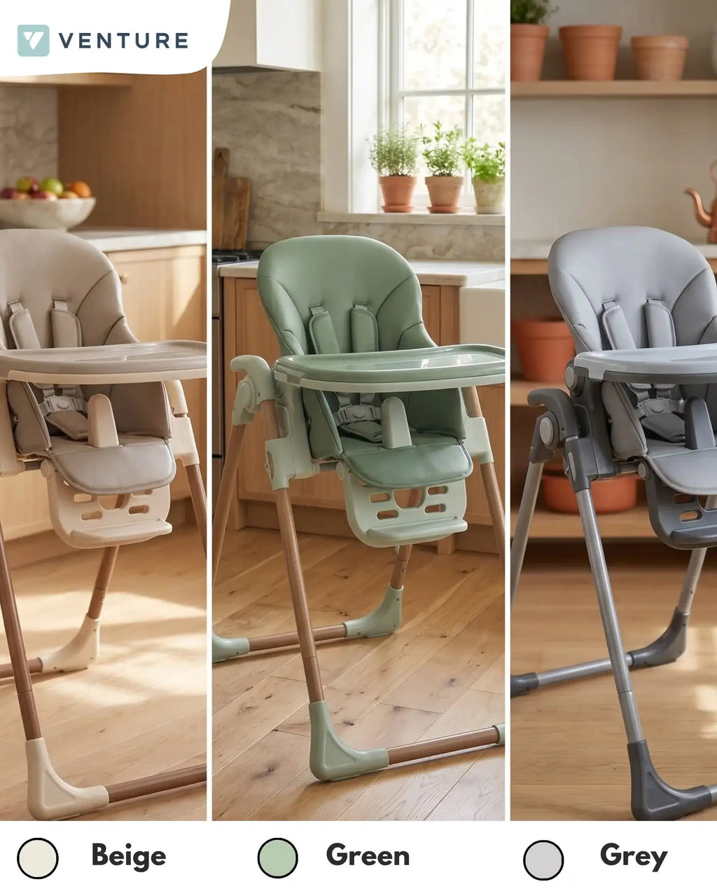 Flare Foldable High Chair - Green